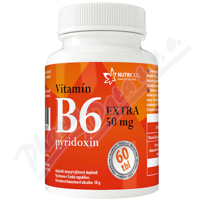 Vitamín B6 EXTRA - pyridoxin 50mg tbl.60
