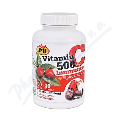 JML Vitamin C 500mg + šípky a zinek cps.90+30
